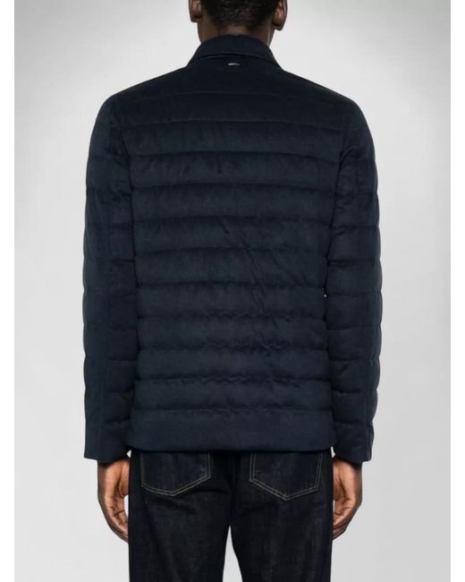Herno Blue Down Jacket Casual Style Collared Lightweight for men