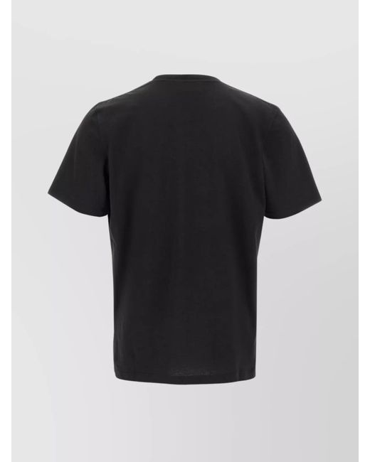 Saint Laurent Black Cotton Logo T-Shirt for men