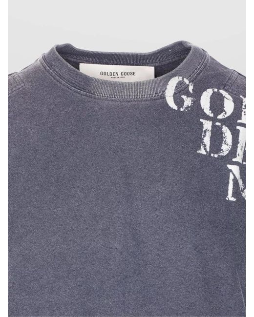 Golden Goose Deluxe Brand Blue Cotton Printed T-Shirt for men