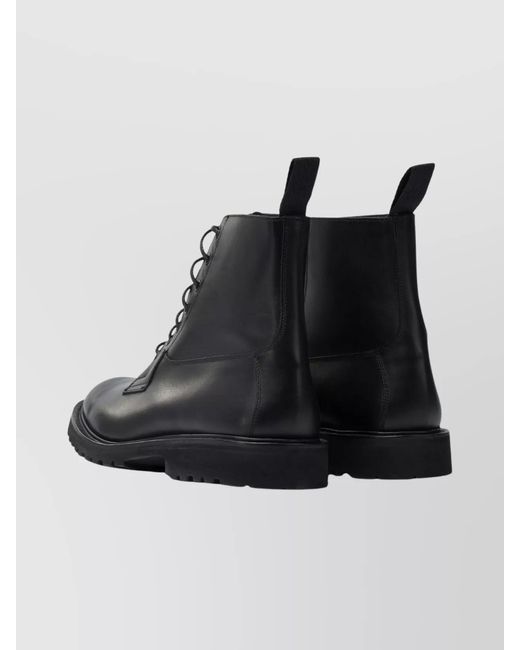 Tricker's Black Leather Burford Ankle Boots for men