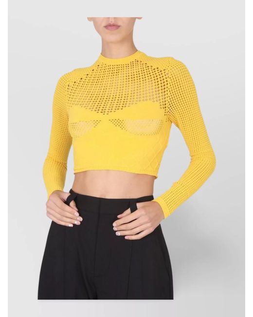 Ambush Yellow Cropped Knitted Top