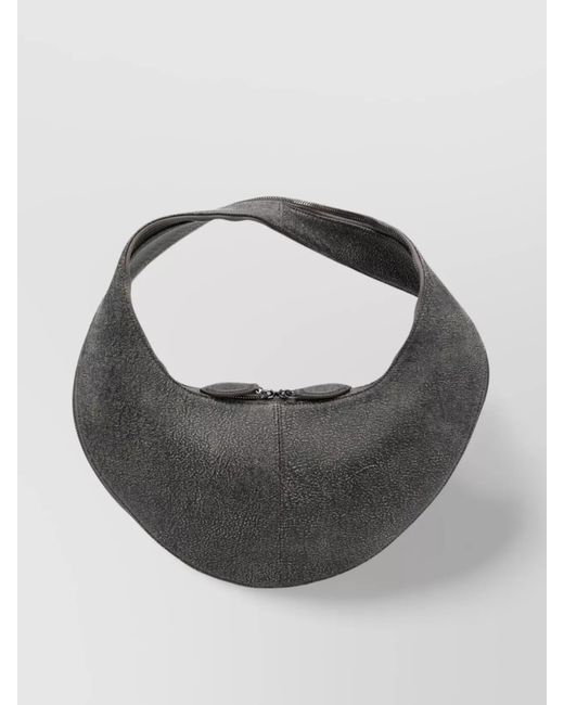 Maeden Gray Calf Leather Shoulder Bag