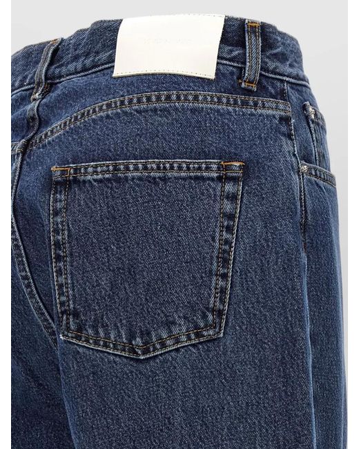 Loulou de Saison Blue Wular Jeans Belt Loops Contrast Stitching