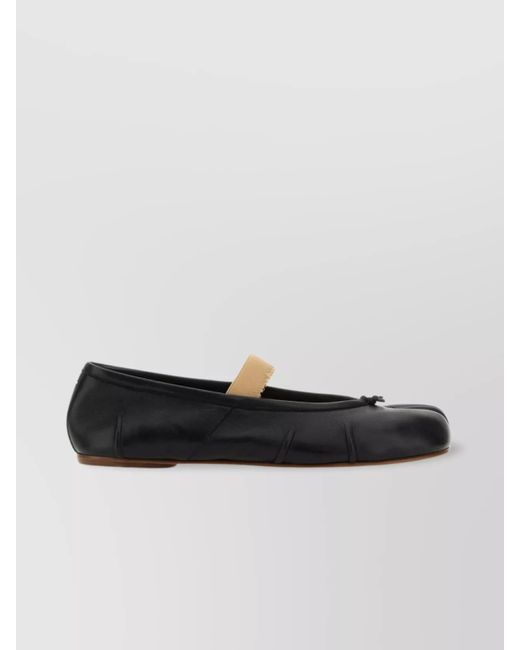 Maison Margiela White Leather Tabi Ballerina Flats