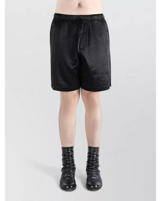 Dries Van Noten Black Tailored Knee Length Menswear Shorts for men
