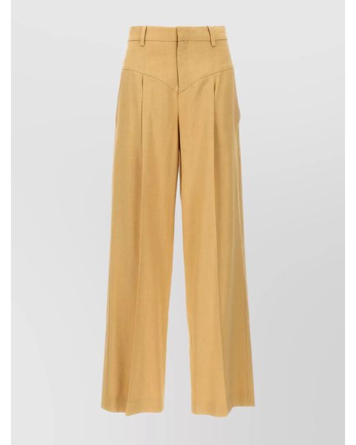 Isabel Marant Natural Wide-Leg Trousers
