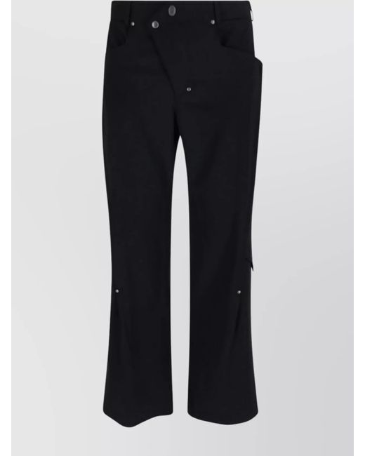 Kiko Kostadinov Black Virgin Wool Straight-Leg Trousers for men