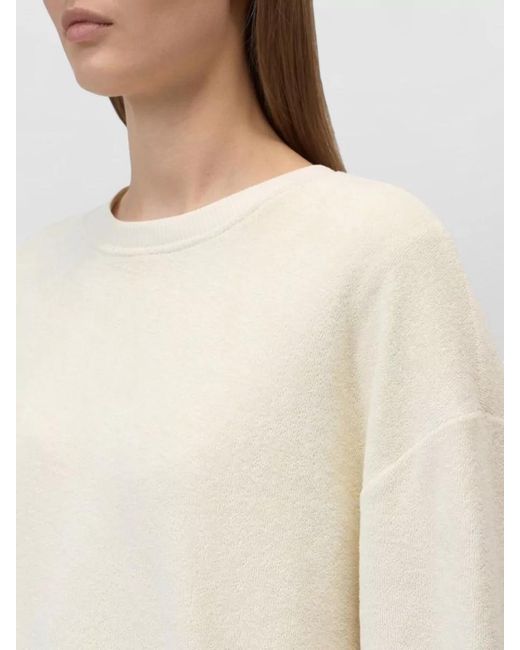 Closed Natural Textured Cotton Crew Neck Relaxed Sweatshirt
