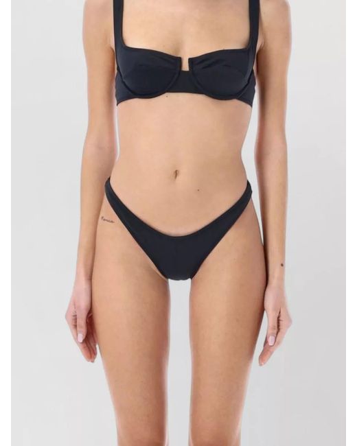 Reina Olga Blue Mid-Rise Bikini Bottoms