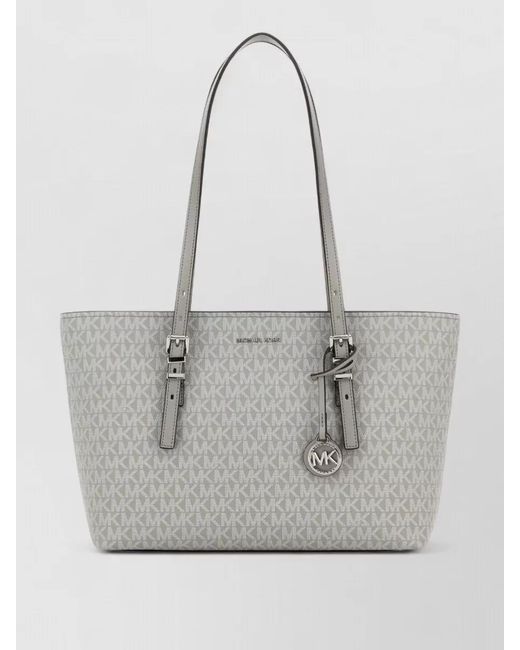Michael Kors Gray Quinn Fabric Shoulder Bag