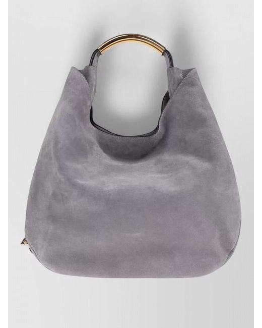 Moschino Gray Leather Tote Bag