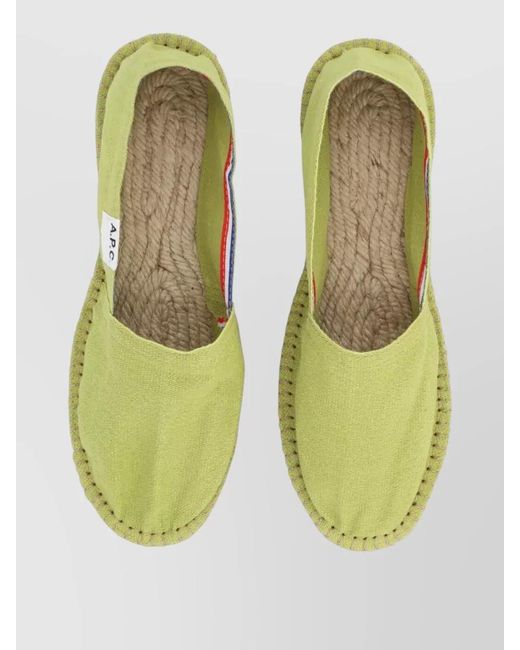 A.P.C. Green Canvas Espadrilles