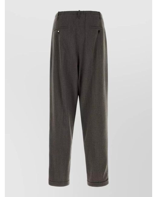 Magliano Gray Wool Straight-Leg Trousers for men