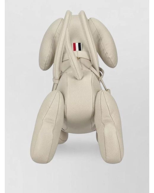 Thom Browne Natural Hector Dog Tote Bag Tricolor Stripe for men