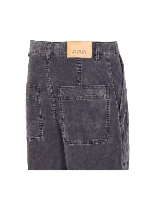 Isabel Marant Gray Ribbed Velvet Tapered Trousers