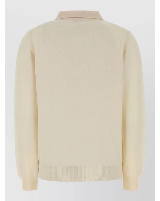 Blazé Milano Natural Highland Wool Blend Long Sleeve Polo