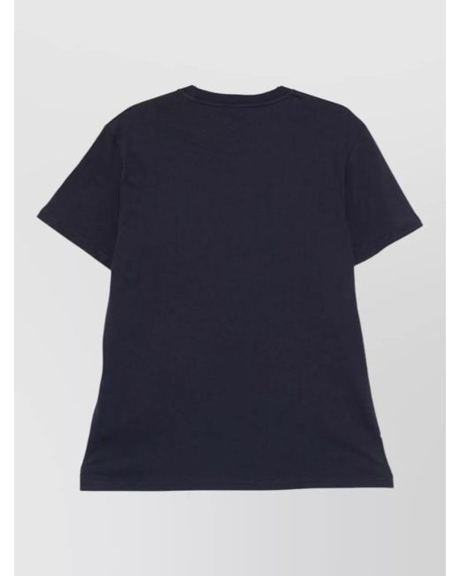 Moschino Blue Cotton Logo Print Short Sleeve T-Shirt for men