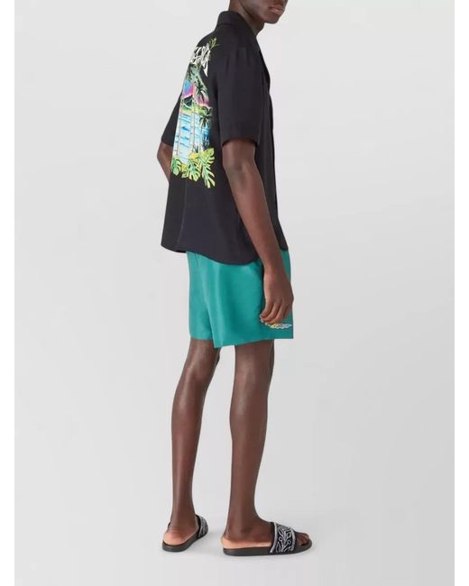 Casablanca Green Logo-Print Swim Shorts for men