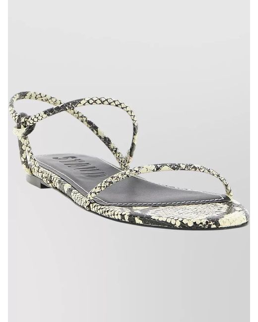 Staud White Leather Laurel Sandals