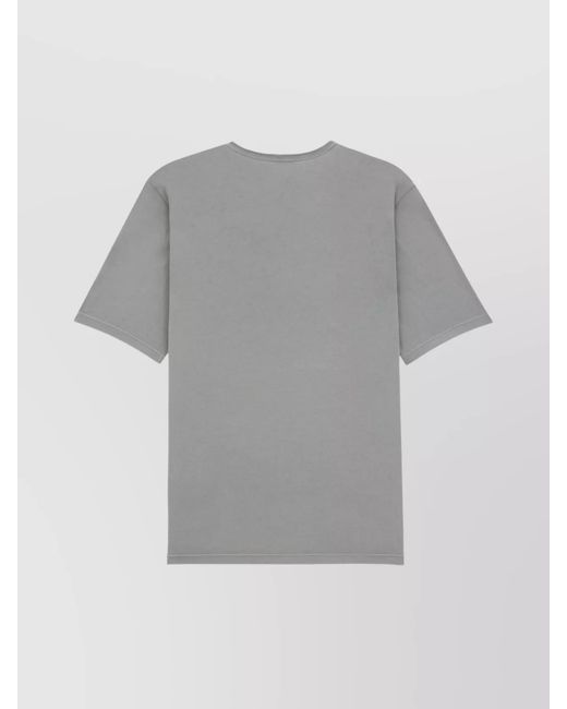 Saint Laurent Gray Cotton Logo Embroidered T-Shirt for men
