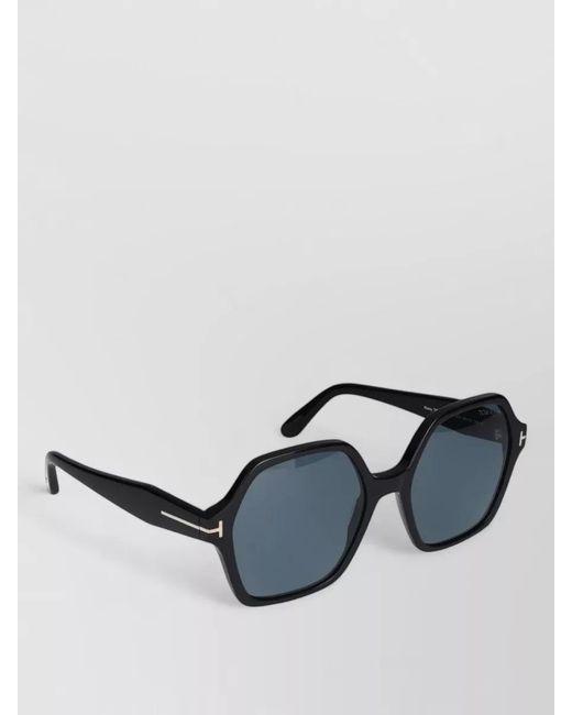 Tom Ford Blue Sunglasses Ft1032 Octagonal Frame Dark Lenses
