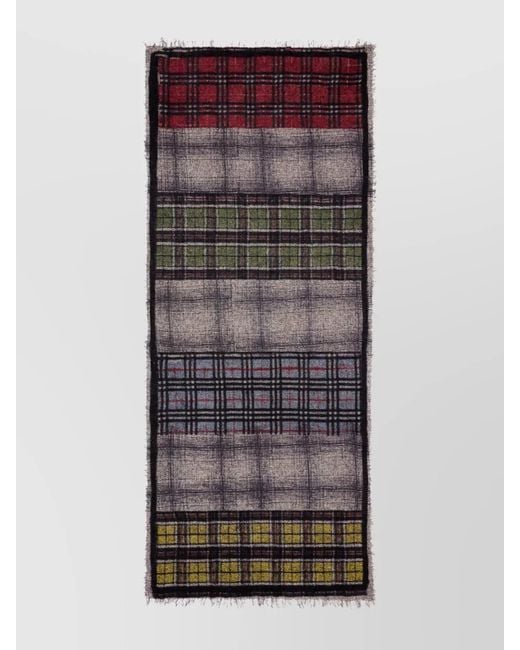 Faliero Sarti Multicolor Rectangular Scarf Fringed Edges