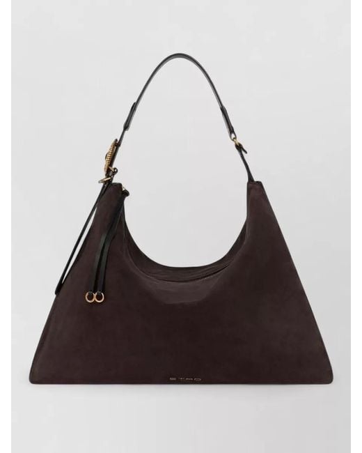 Etro Black Large Leather Tote Bag