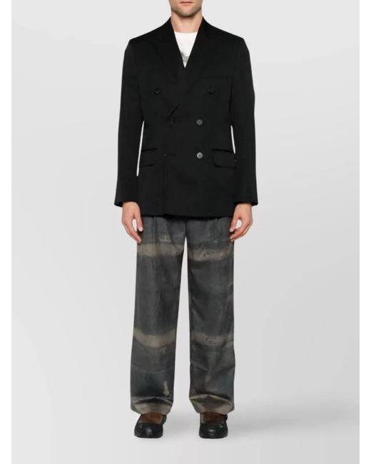 Golden Goose Deluxe Brand Blue Virgin Wool Double Breasted Coat for men