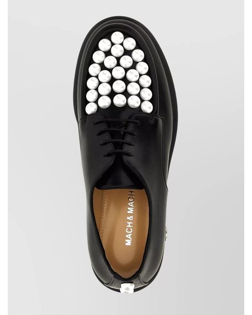 Mach & Mach Black Leather Lace-Up Shoes
