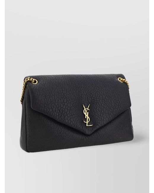Saint Laurent Black Calypso Large Leather Shoulder Bag