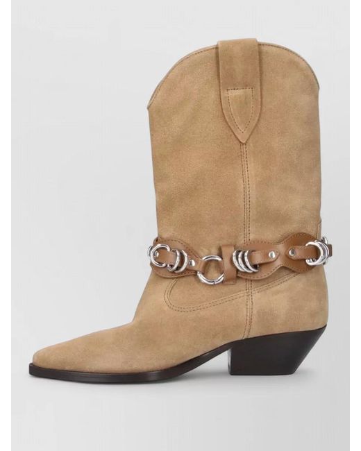 Isabel Marant Natural Suede Ankle Boots