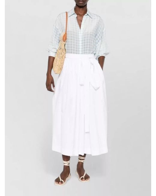 Ermanno Scervino White Silk Checked Long-Sleeve Shirt