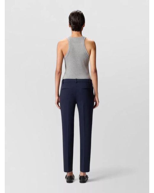 Pinko Blue Tailored Trousers Belt Loops Pockets Back