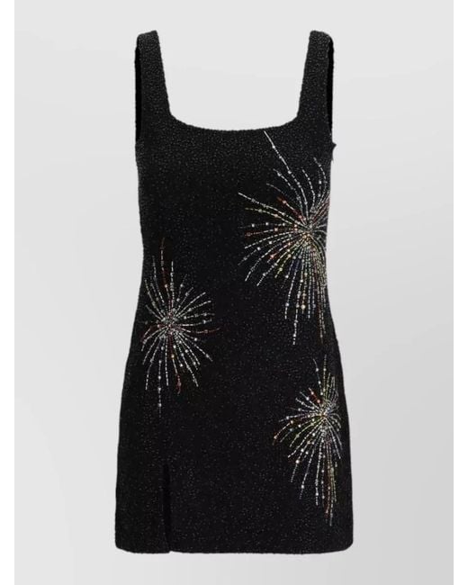 Staud Black Beaded Sleeveless Dress Elasticated Waist