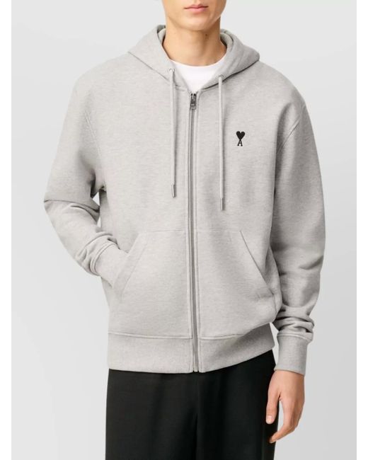 AMI Gray Heart Friend Cotton Hoodie for men