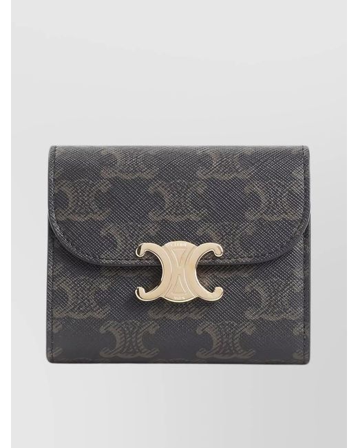 Céline Gray Canvas Small Flap Wallet