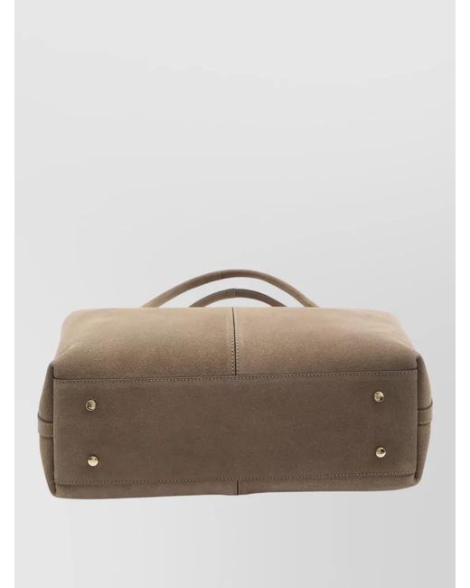 Tod's Brown Medium Suede Calfskin Tote Bag
