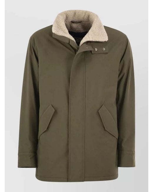 Herno Green Hooded Puffer Jacket for men
