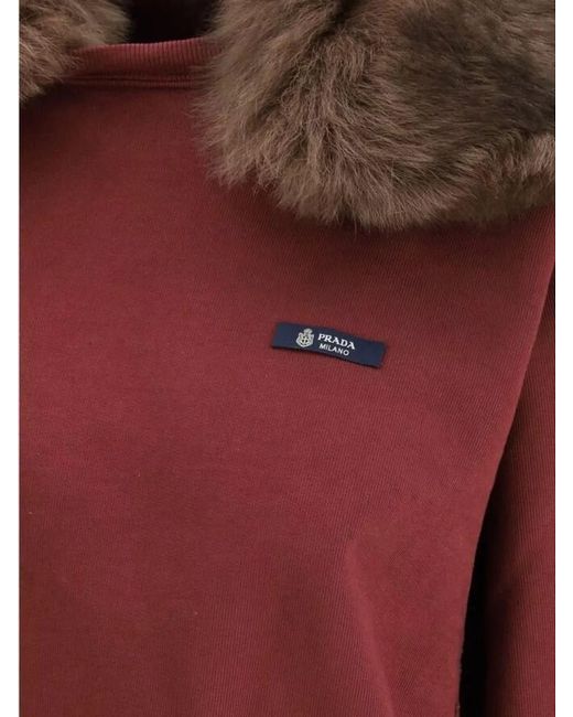 Prada Red Cotton Sweatshirt