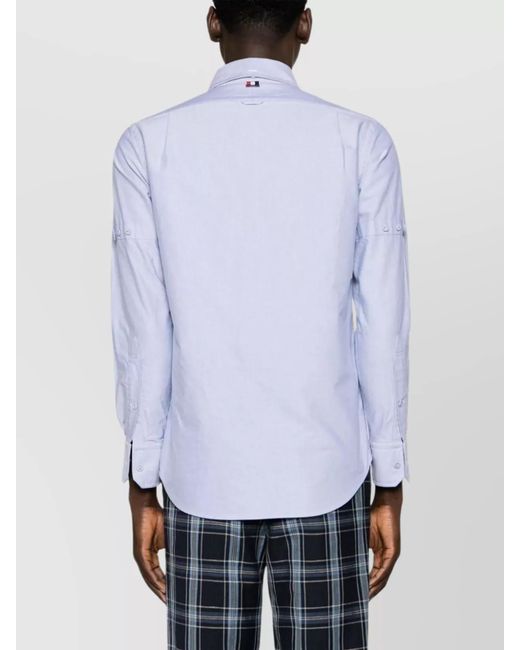 Thom Browne Purple Cotton Oxford Button-Down Shirt for men