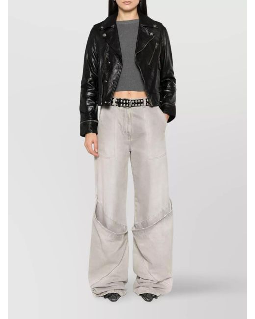 Golden Goose Deluxe Brand Black Leather Biker Jacket