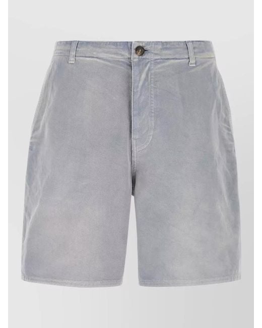 Prada Gray Cotton Gabardine Bermuda Shorts for men