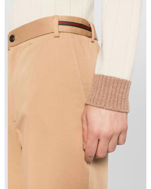 Gucci Natural Straight-Leg Trousers for men