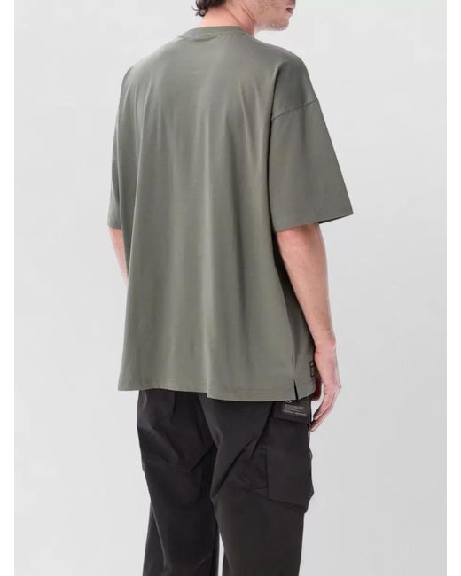 Oakley Gray Stretch Cotton Top Crew Neck Zip Pocket for men