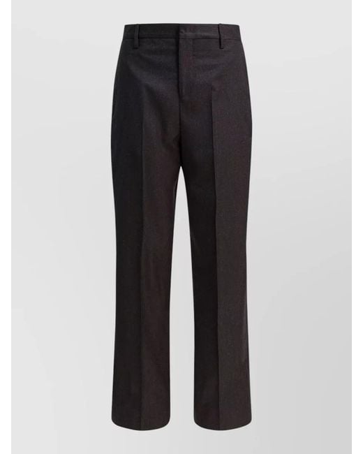 Briglia 1949 Black Tailored Trousers Belt Loops Pleats Pockets