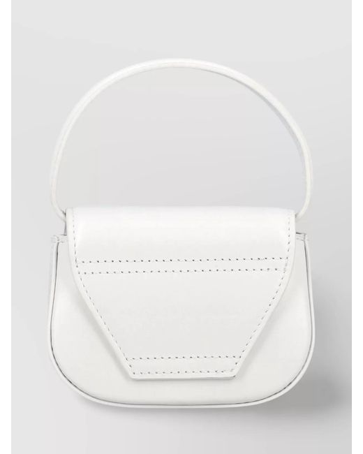 DIESEL White 1Dr Xs Leather Crossbody Bag