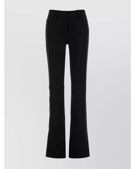 Courreges Black Satin Flared Trousers