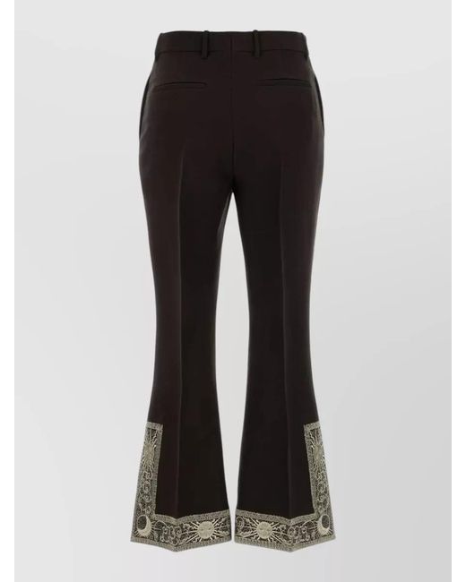 Burberry Black Chocolate Wool Blend Flared Pant