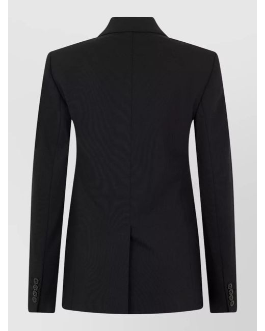Max Mara Black Tailored Blazer Notched Lapels Back Vent