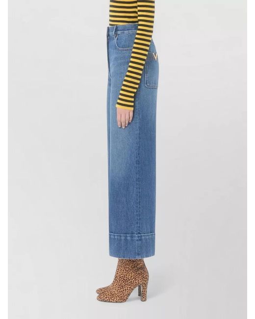 Valentino Blue Denim Wide-Leg Jeans